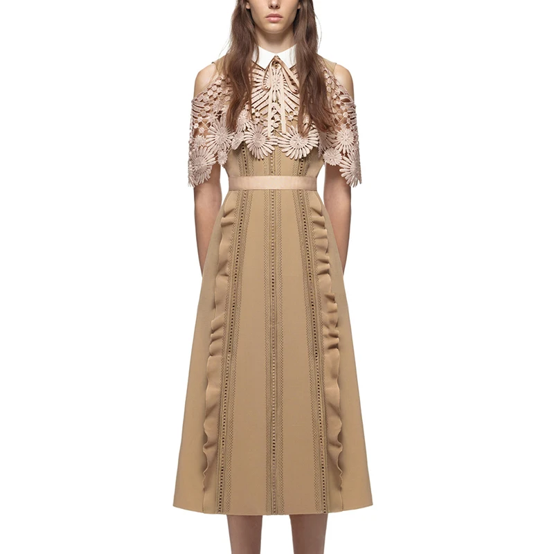 2017 сезон: весна–лето платье Self Portrait винтажные пикантные взлетно-посадочной