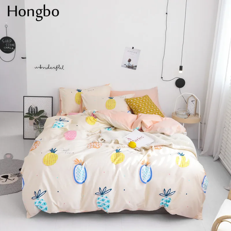 51 Hongbo набор постельных принадлежностей для мультфильмов пододеяльник маленькая свежая стильная наволочка простыня хлопок - Цвет: 51