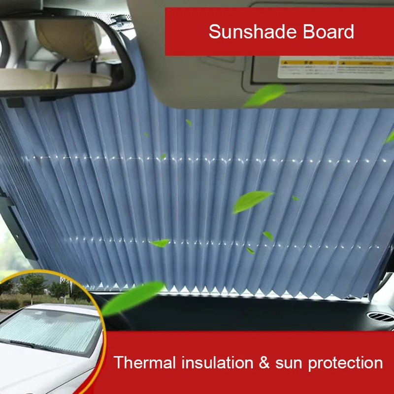 

Car Retractable Curtain with UV Protection Front Windshield Visor Auto Shade Block Cover F-Best