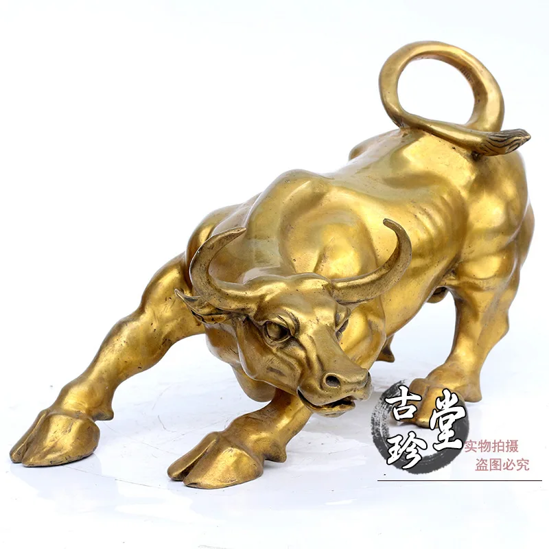 Фен шуй бронзовое освещение чистое настенное уличное Булл украшения для дома lucky