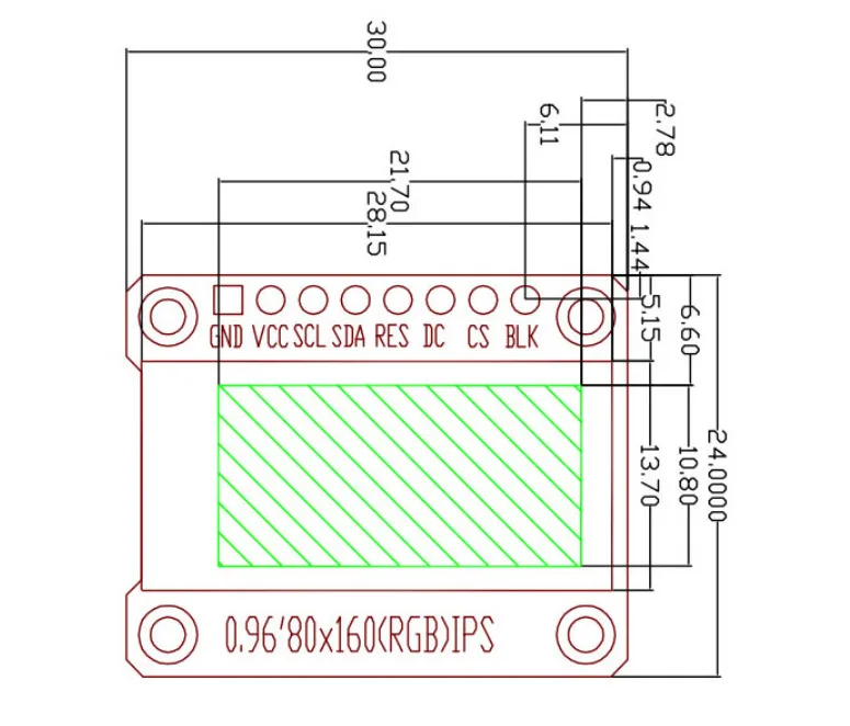 IPS 0 96 дюйма 8 Pin SPI HD 65K полноцветный TFT Модуль ST7735 IC 80*160 ЖК-дисплей 3 В интерфейс для