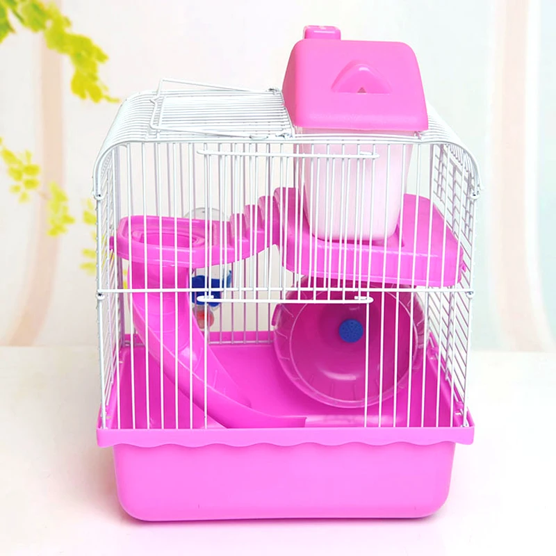 Маленькие клетки для животных кровать хомячка/дом/замок Делюкс Двойная Клетка