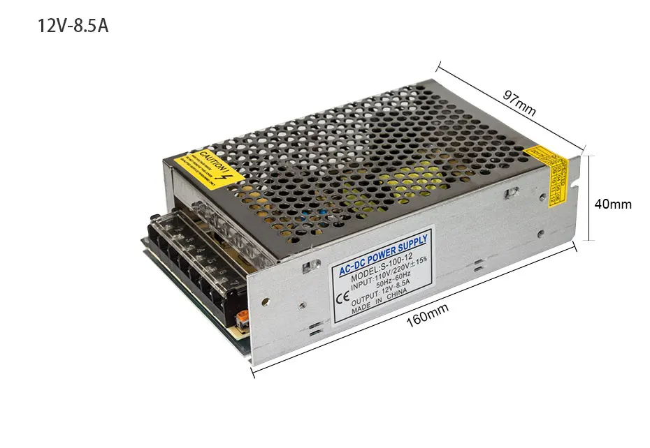 DC12V 15 Вт/24 Вт/60 Вт/100 w/120 w/180 w/240 w светодиодные полосы трансформатор переменного тока 100-240V Мощность адаптер