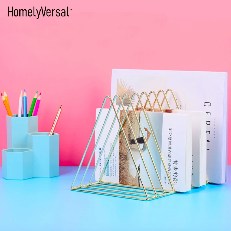 Креативный треугольный металлический книжный блокнот органайзер для бумаги