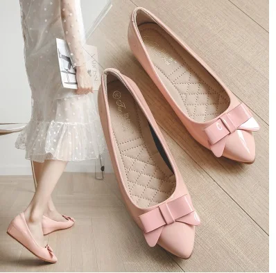 Женский туфли-лодочки на танкетке обувь с массивным каблуком бантом мягкими