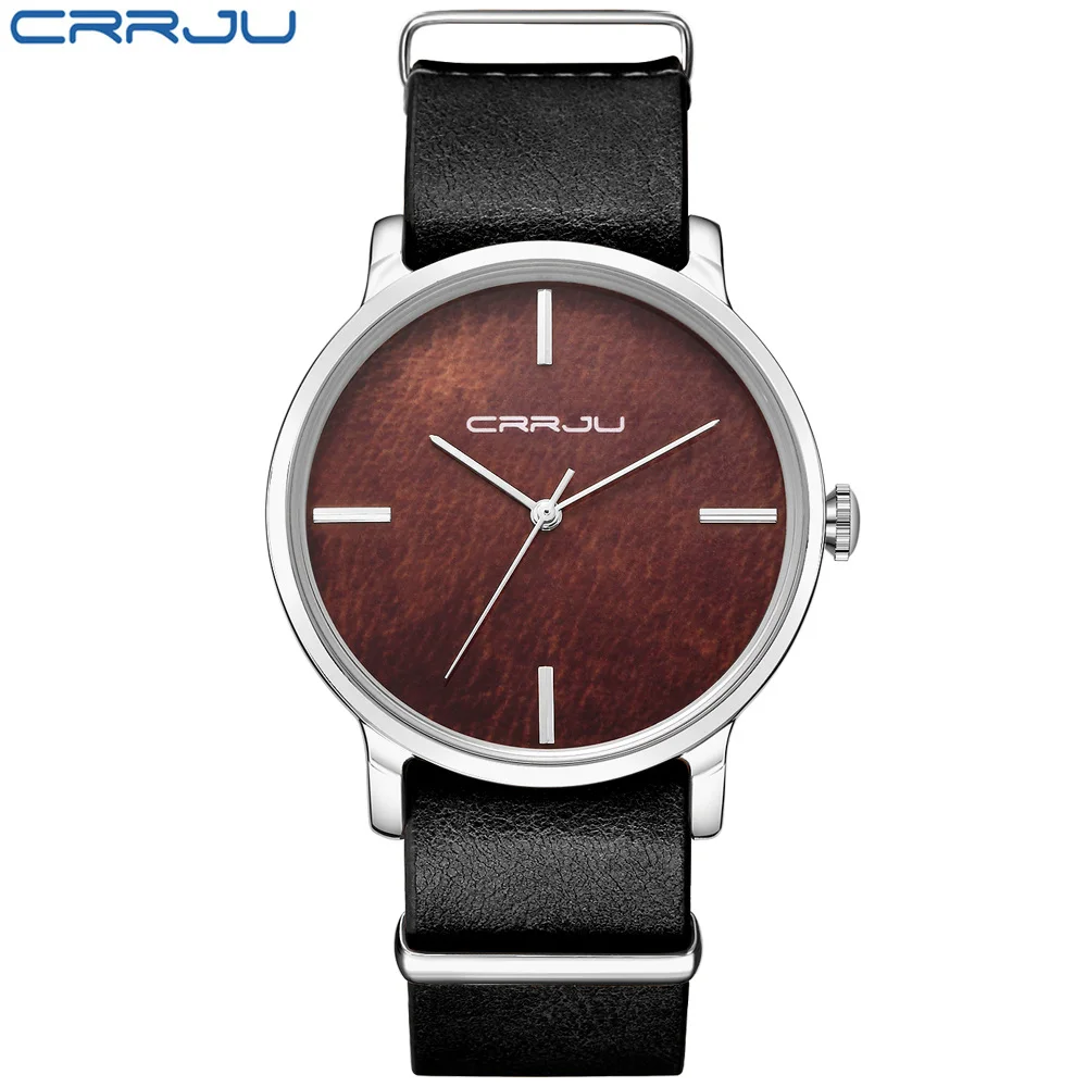 style 9 CRRJU для женщин Мода Моделирование деревянный цвет часы для мужчин кварцевые повседневное деревянный любовник Кожаный ремешок наручные часы Relogio Masculino - Цвет: style 9