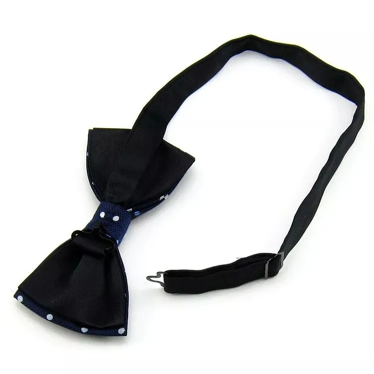 New Fashion Bow tie For Men With Red Dots Popular Party Wedding Cravat Butterfly Navy Dark Blue bowtie | Аксессуары для одежды