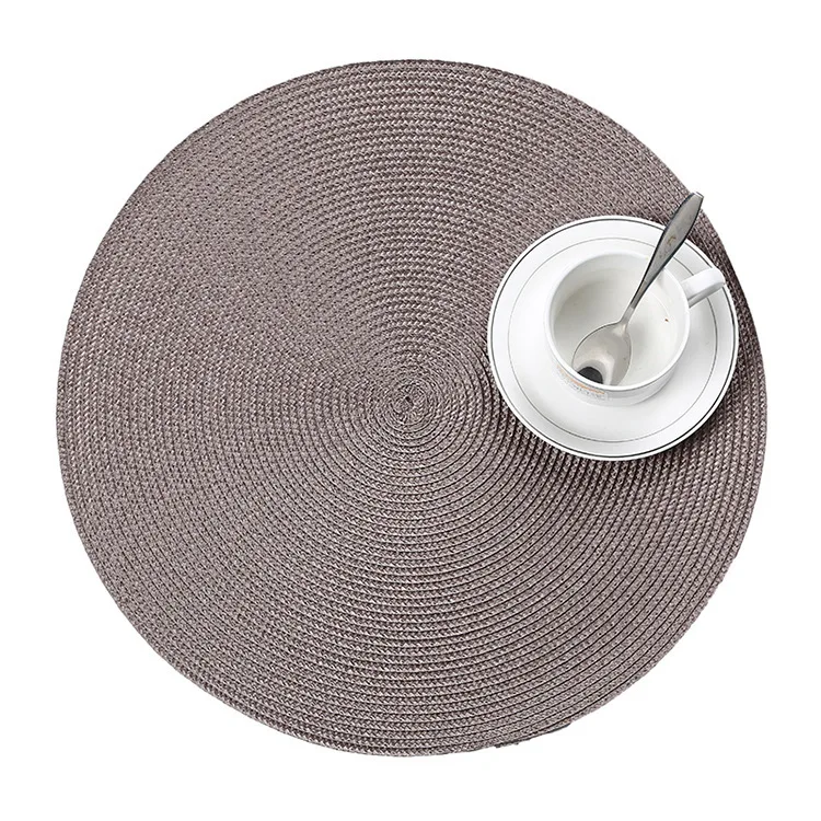Waterproof Round Mat PP Weave Insulation Pad Dishes Placemat For Dining Table Home Decoration Accessories Modern Coffee Coasters