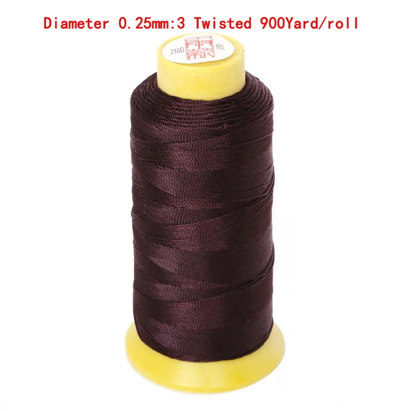 0.25mm Brown Высокая прочность на разрыв нейлон швейных ниток для вручную& машины лоскутное диаметр 0,25/0,5/0,75/1,2 мм Швейные нитки швейные принадлежности - Цвет: 0.25mm Brown