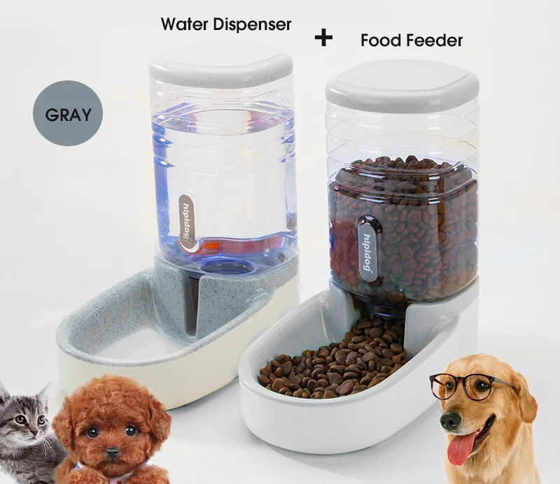 Gray-Water n Food 3.8л Автоматическая питательная миска для кошек поилка для собак контейнер для еды диспенсер для воды для животных кошачий фонтан товары для домашних животных - Цвет: Gray-Water n Food