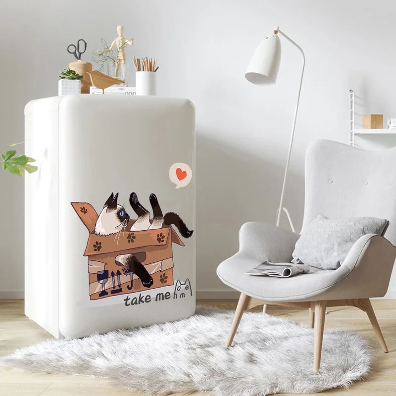 Симпатичная картонная Наклейка на стену с котом Take me для гостиной буфета