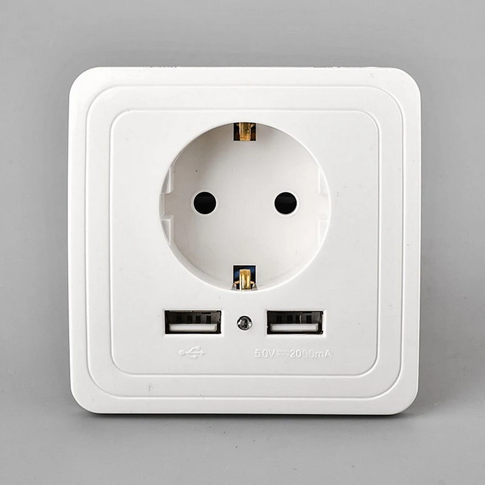 Настенная розетка с 2 USB-портами для дома | Электроника