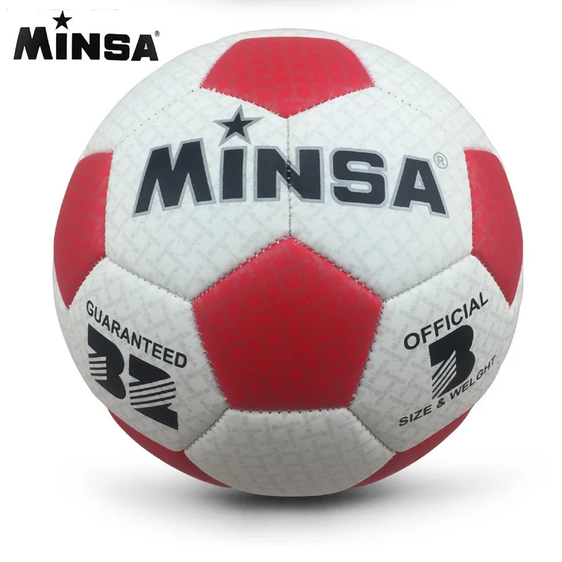 Бренд MINSA высокого качества А++ Стандартный Футбольный мяч PU футбольный мяч тренировочные мячи Футбольный Официальный Размер 3 мяча
