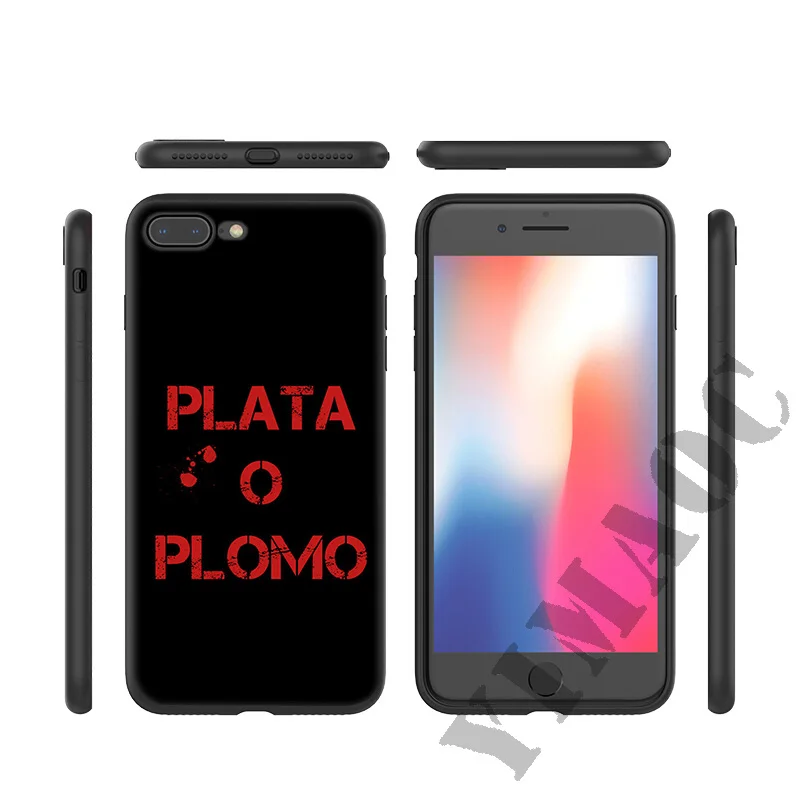 YIMAOC La Plata o Plomo Narcos Soft Silicone Case for iPhone 11 Pro Xr Xs Max X or 10 8 7 6 6S Plus 5 5S SE Cover |