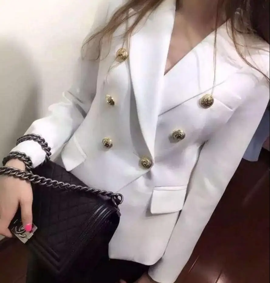 Новая модель женской облегающей драпированной куртки с золотой пряжкой одежда в