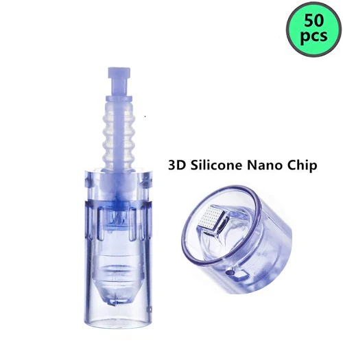3D Silicone Nano 50 шт. байонетные картриджи подходят для Dr. Pen Ultima A6 запасная часть Facail шрам акне удаление морщин уход за кожей Красота Инструменты - Цвет: 3D Silicone Nano