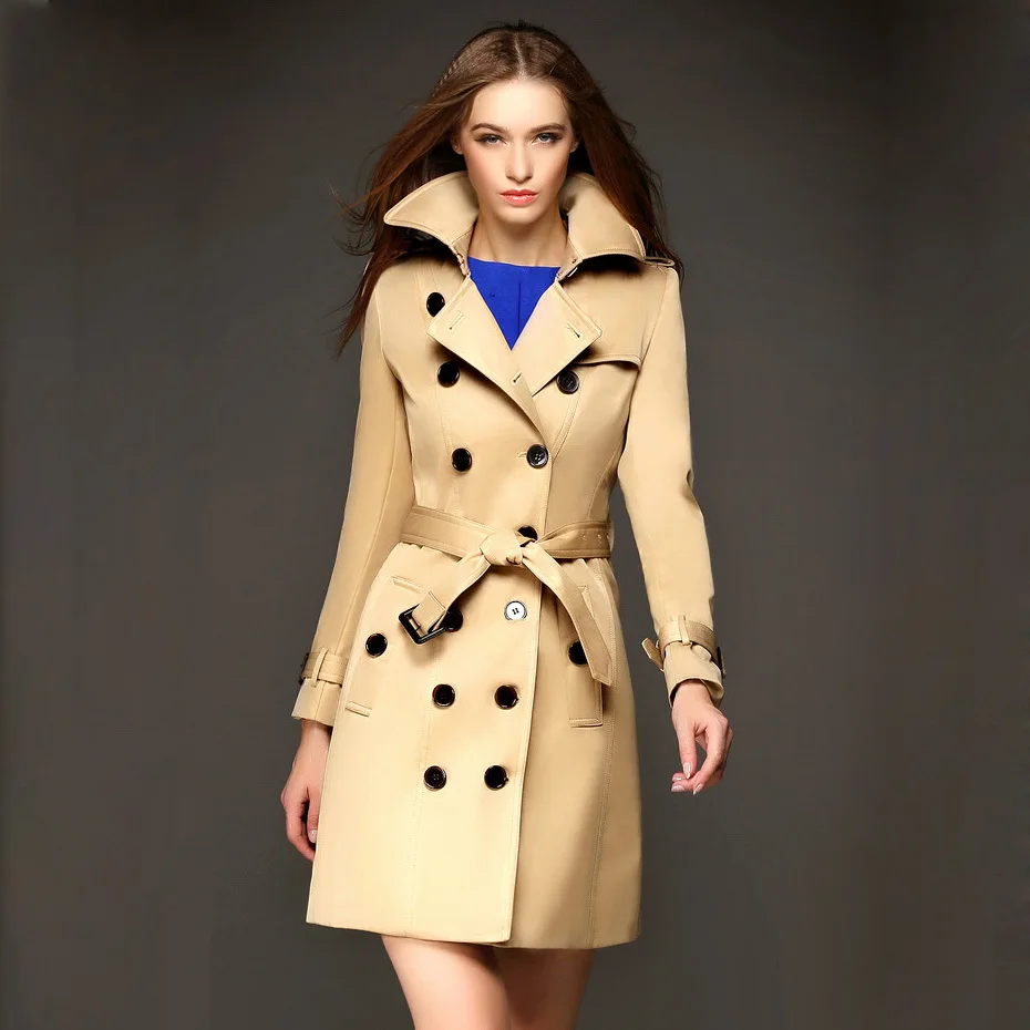 Wholesale New 2014 High-End Women's Fashion Plus Size Coat Parkas Slim Fit Windbreaker Brand Double Breasted Overcoat | Женская