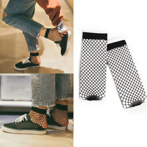 Женские ажурные носки с рюшами кружевные короткие сеткой 2019|Носки| |