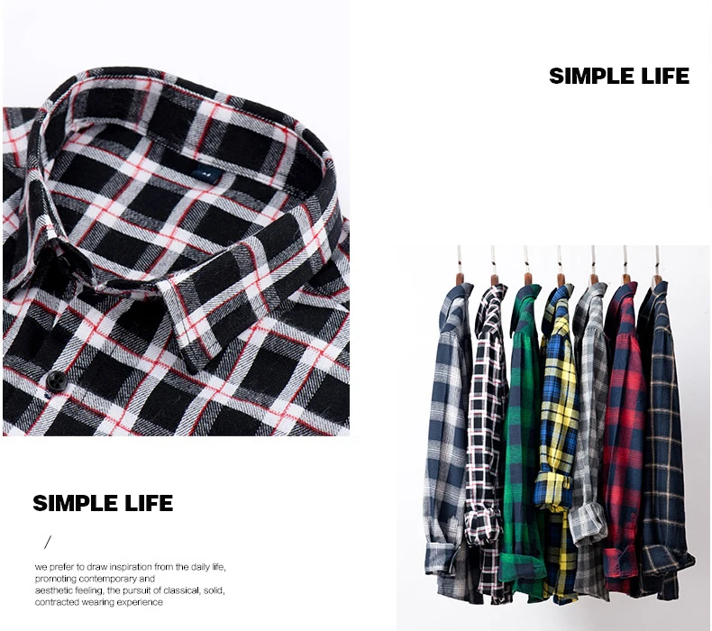 Markless клетчатая рубашка для мужчин Весна фланелевые хлопковые рубашки camisa masculina с длинным рукавом Повседневные мужские рубашки chemise homme