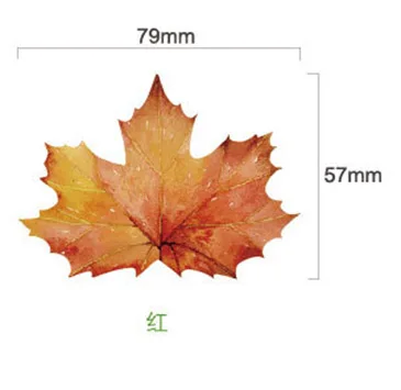 Red leaf Милый кавайный акварельный бумажный липкий блокнот для заметок креативный кленовый лист Post It Note для детей, студентов, подарок, канцелярские принадлежности для офиса и школы - Color: Red leaf