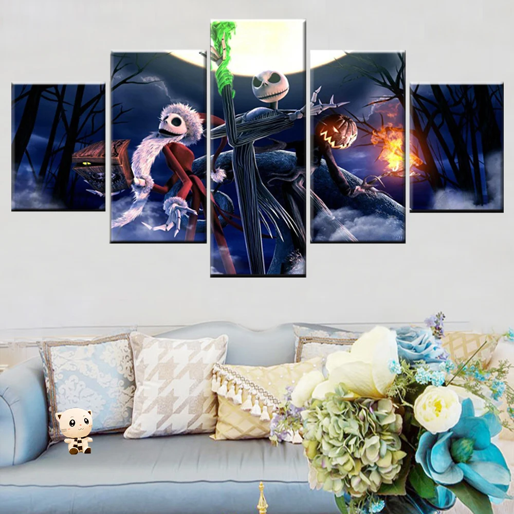 5 шт. картина из холста с изображением рождественского кошмара Современная HD