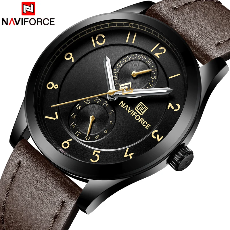 2018 новые мужские наручные часы naviforce Роскошные брендовые деловые из натуральной