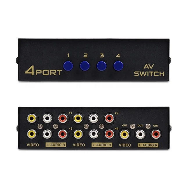 AV-переключатель 4 в 1 композитный аудио-видео сигнал для HDTV LCD DVD 3 RCA переключатель |