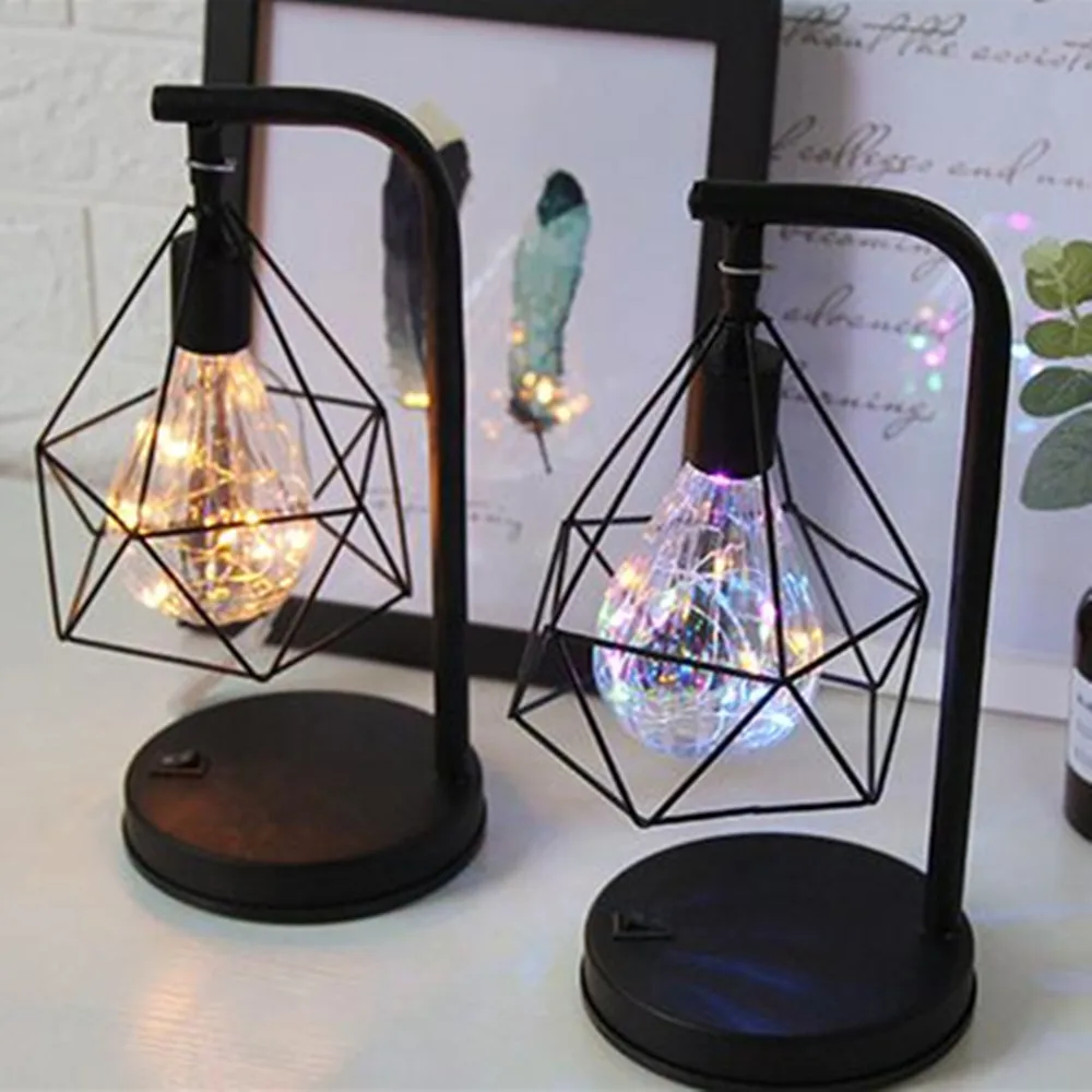 AA Battery/USB Power Christmas Diamond Shape Holiday Retro Minimalist Table Lamp Reading Bedroom Night Light | Лампы и освещение