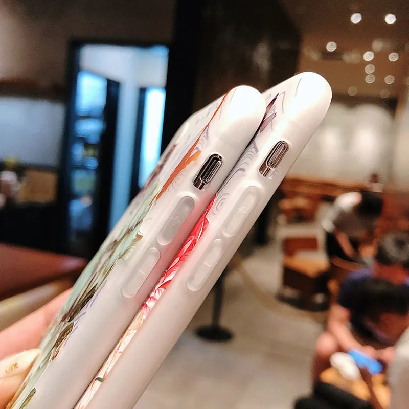 Lovebay 3D рельефный силиконовый чехол для iPhone 6, 7, 6 S, 8 Plus, X, XS, MAX, XR, Мягкий ТПУ чехол для телефона с цветами для iPhone 6, 7 Plus, чехол, Fundas