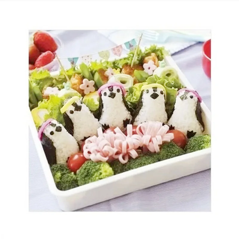 Горячая 1 Набор милый пингвин форма Суши производитель нори удар набор