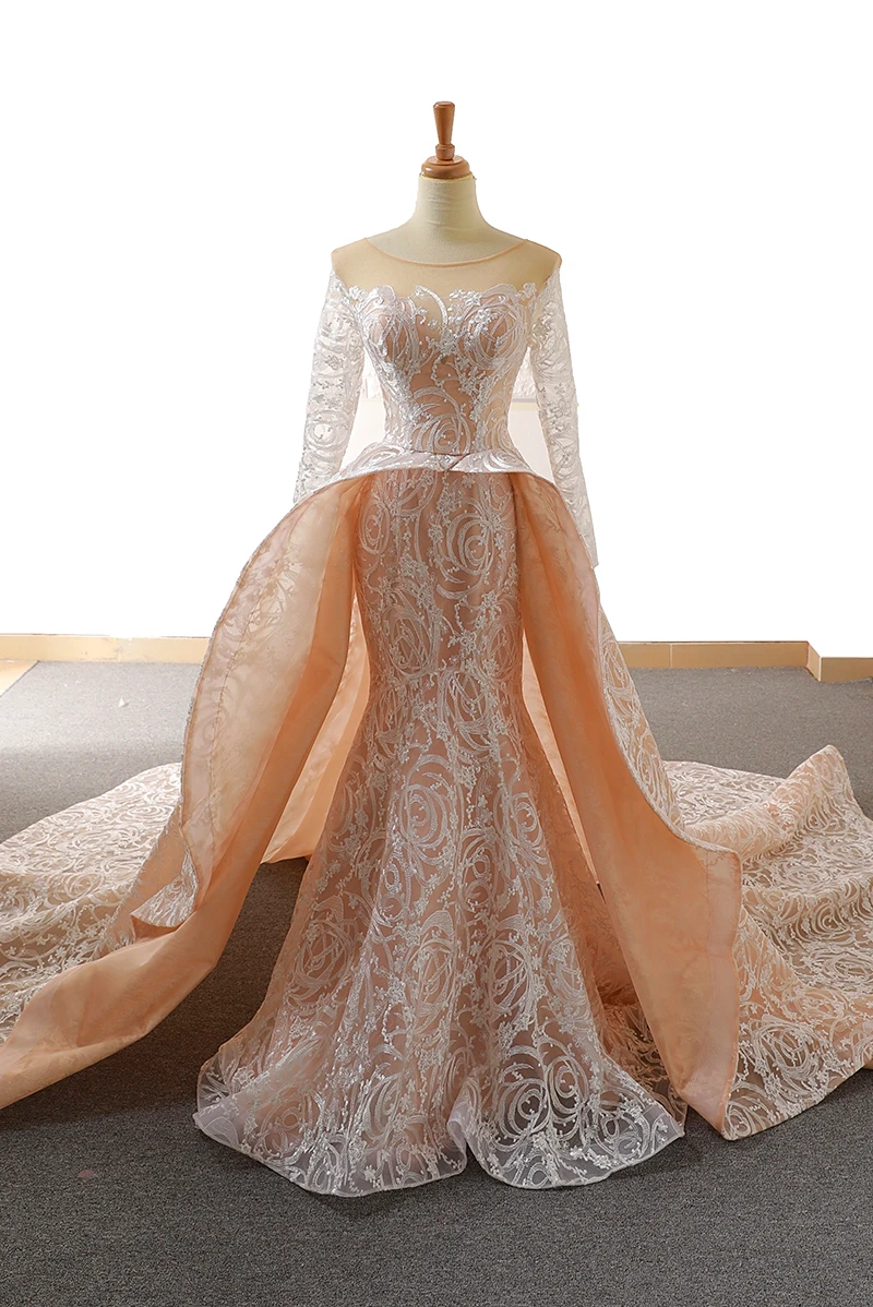 Дубай роскошный золотой длинный рукав халат De Soiree мусульманское вечернее платье