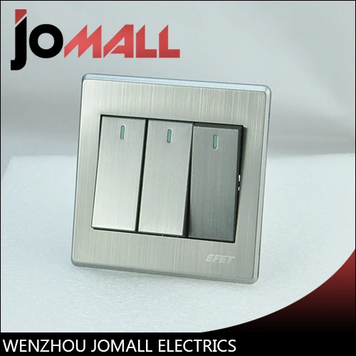 Роскошный настенный выключатель панель света 3 банды 2 пути кнопочный 16А 110 ~ 250 В 220