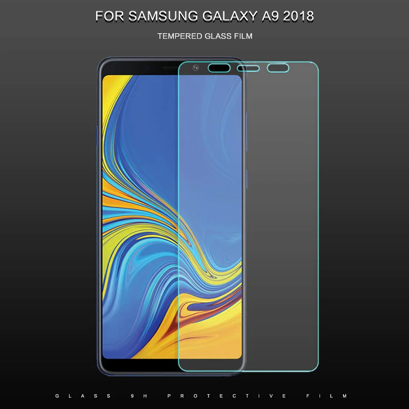 YIJIAMO 2.5D Cover Tempered Glass on the for Samsung Galaxy A9 2018 A9S Screen Protection High Definition Film | Мобильные телефоны