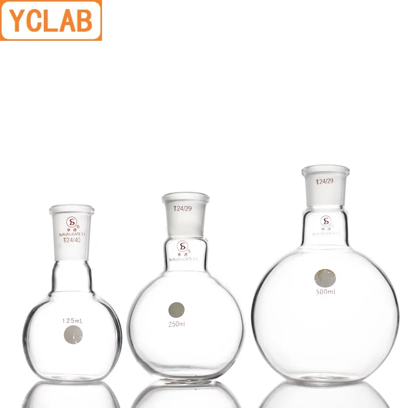 YCLAB 250 мл 24/29 кипящая фляга плоское дно боросиликатное стекло 3 стандартная