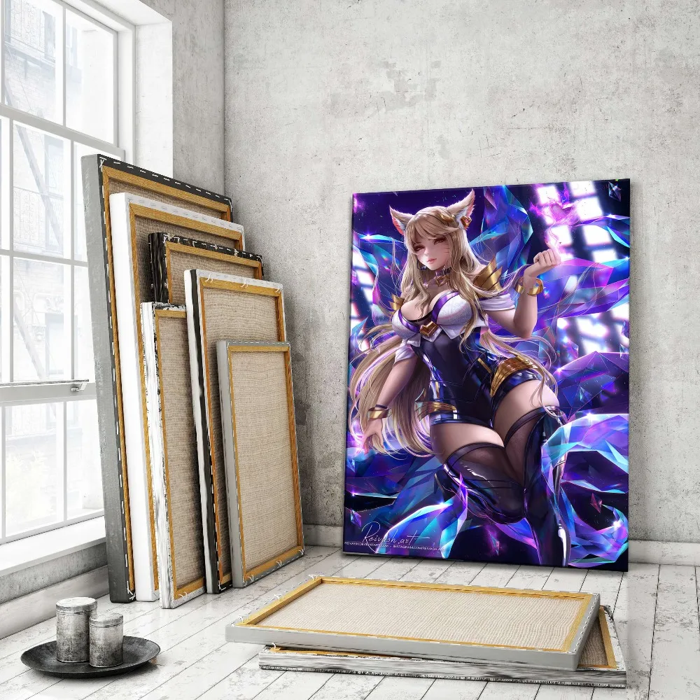 League Of Legends, сексуальная картина Ahri, современное произведение искусства, домашний декор, настенный Топ-рейтинг, холст, тип печати, 1 шт., стиль, игровой плакат