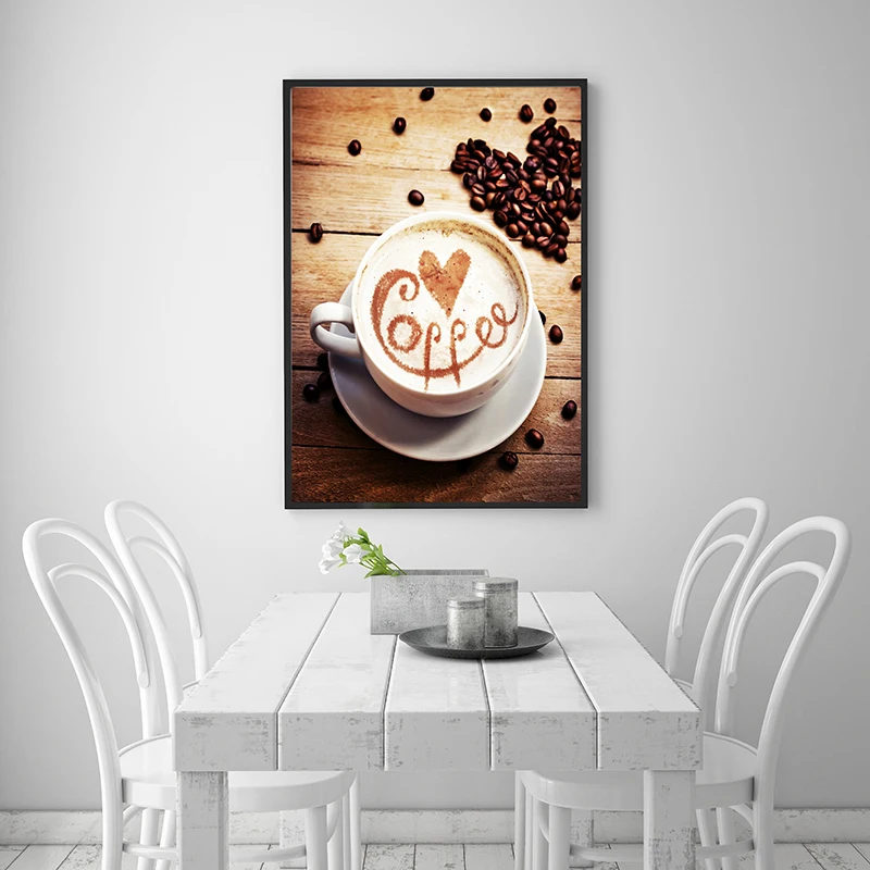 Винтаж Кофе Bean Холст Картина Wall Art кофейные домашние плакаты принты современный