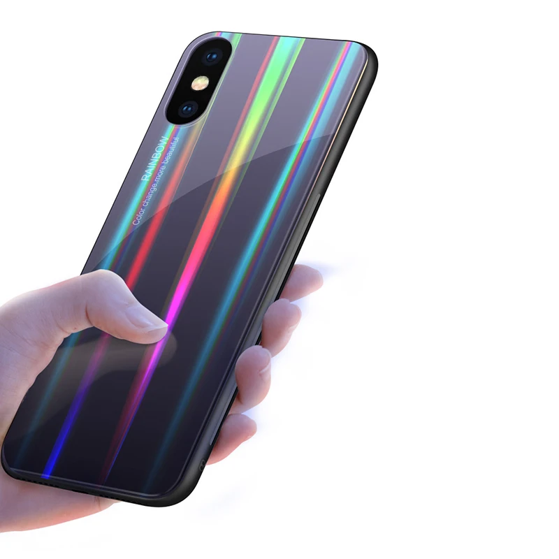 HD Gradient Tempered Glass Phone Case For iphone XR XS MAX X 8 7 6 6S Plus Shockproof Cover Hard Shell Apple Coque |