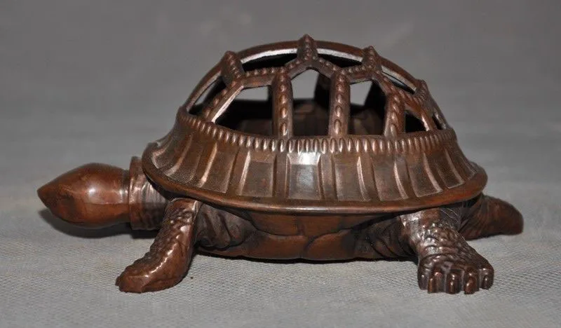 

christmas 6"China Feng Shui bronze tortoise longevity turtle statue Incense Burner censer New Year