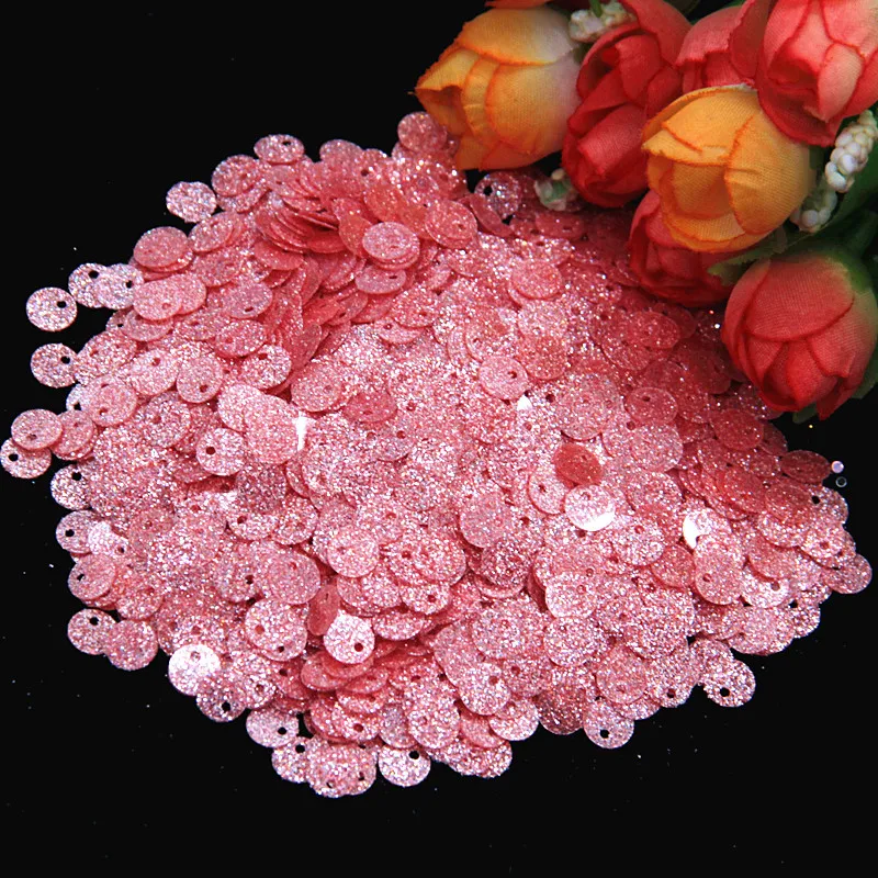 light pink Блестки 6 мм блестки с блестящей пудрой ПВХ блестки Швейное Ремесло Свадебные аксессуары для украшения одежды с 1 боковым отверстием - Цвет: light pink