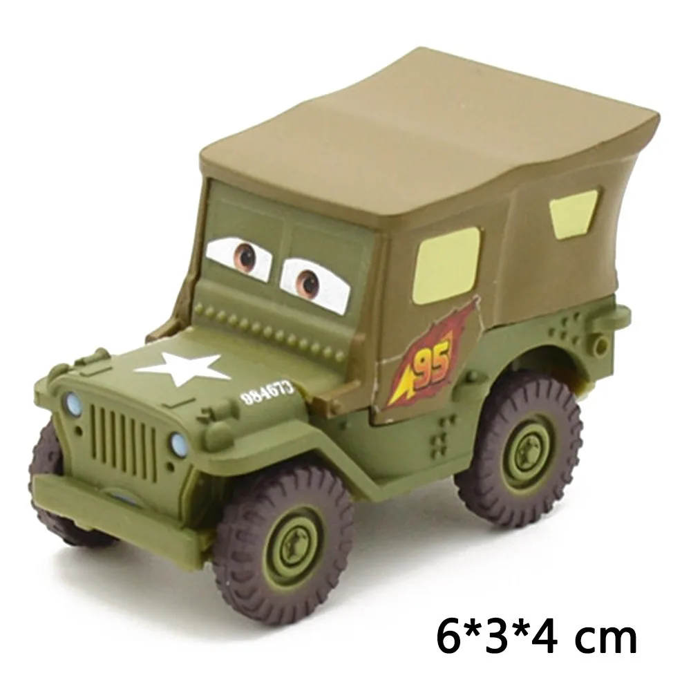 Disney Pixar тачки 3 Молния Маккуин металлический автомобиль Sarge Lizzie 1:55 литые под давлением игрушки из металлических сплавов подарки на день рождения для детей Машинки Игрушки