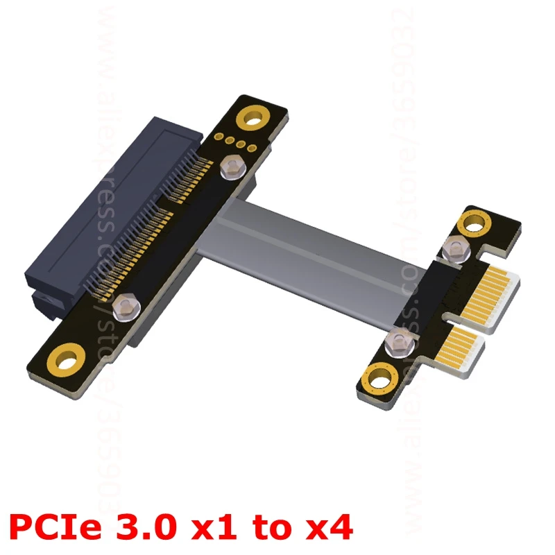 Кабель удлинитель PCIe 3 0x1 штекер на гнездо x4 защита от электромагнитных помех 8G/bps