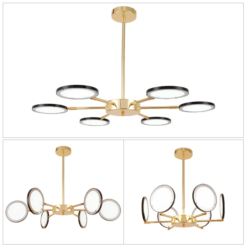 

Nordic Rotating Chandelier Creative Living Room Dining Room Bedroom Hotel Room Designer Model Room Fashion LED Light WF531932