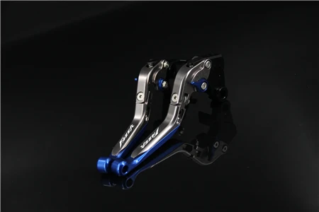 Blue Titanium Логотип FAZER красный+ Титан для Yamaha FZS1000 FAZER/FZS1 2001-2005 2004 ЧПУ Складные Выдвижные рычаги тормоза мотоцикла сцепления - Цвет: Blue Titanium