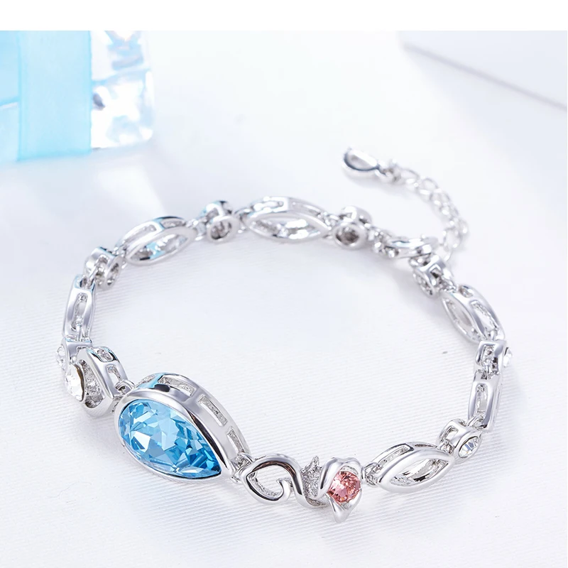 CDE Women Bracelets Embellished With Crystals Bangles Jewelry Women Flower Bracelets Fashion Jewelry Gift