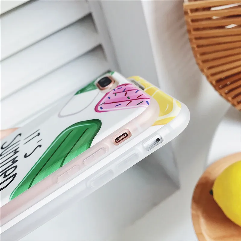 Netarlier New Case For iPhone 7 Plus 8 Cartoon Fruit series Back Cover 5.5 inch Protective Silicon Soft IMD Phone |