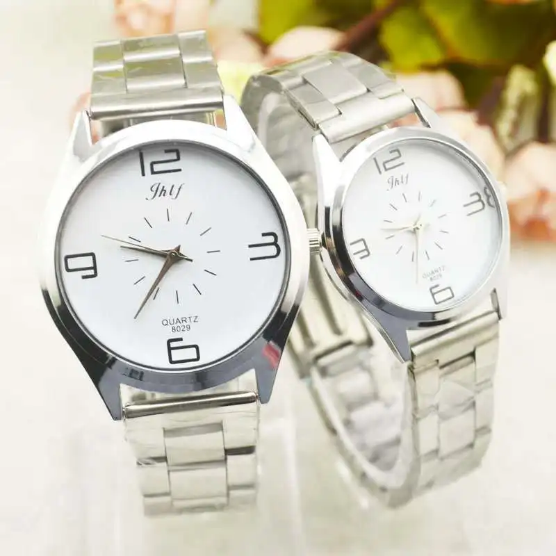 Jing han Брендовые Часы парные Горячие стильные мужские часы со стальным