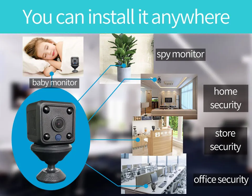 Встроенный аккумулятор 1080P Мини WiFi камера Ip Cctv беспроводная безопасность HD
