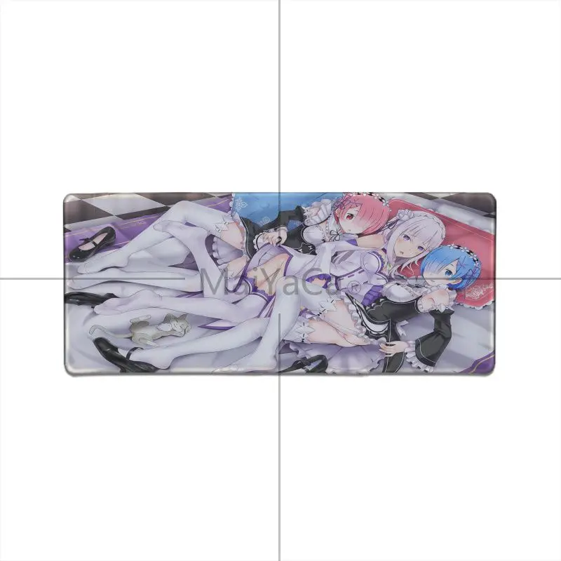 LockEdge 30x80cm MaiYaCa аниме лучшая жена девушка друг сестра RE Rem Ram Emilia Корея большой Аниме Коврик для мыши PC компьютерный коврик игровая мышь коврики - Цвет: LockEdge 30x80cm