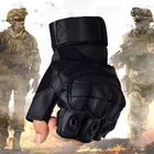 Перчатки без пальцев мужские, тактические военные митенки с твердыми костяшками, в стиле милитари, для охоты, стрельбы, страйкбола, пейнтбола, полиции