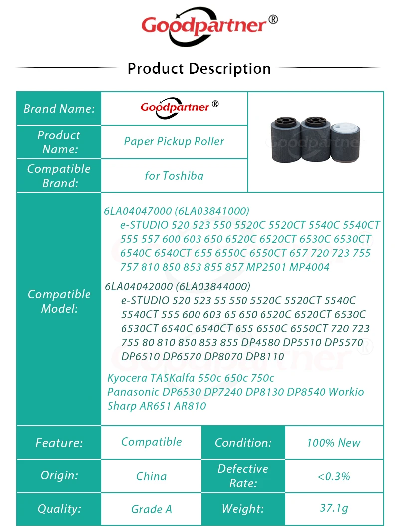 10X 6LA03841000 6LA03844000 подачи разделение с поддерживающим роликом для Toshiba DP4580 DP5510 DP5570
